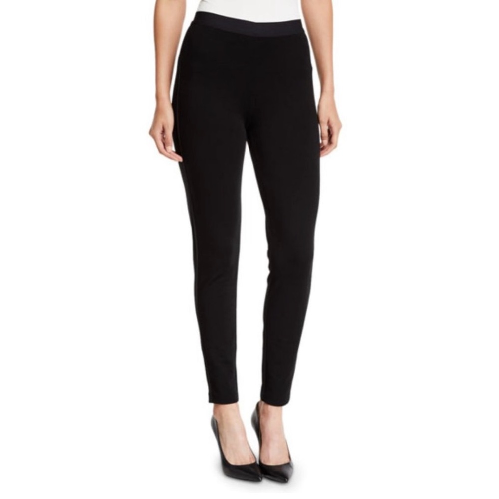 Eileen Fisher Elastic Waist Leggings Pull On Pants Solid Black Stretch Sz Large - Picture 3 of 13